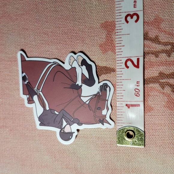 (M) English Horse Rider Sticker English Saddle Sticker Horse Show Brown Horse - Picture 3 of 4